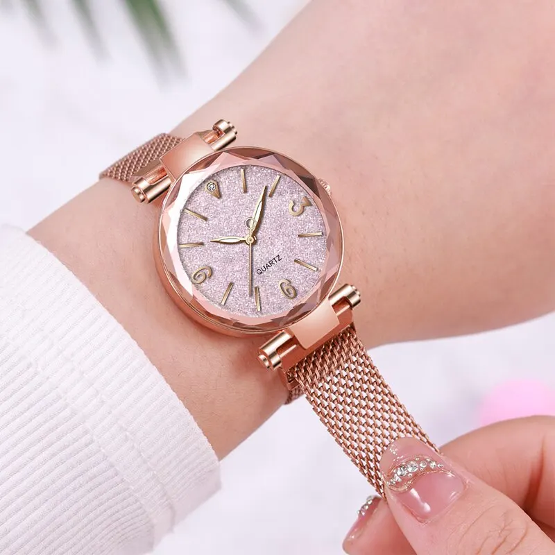 Fashion Women Watches Simple Rose Gold Mesh Belt Magnetic Quartz Wrist Watch Luxury Ladies Business Casual Watch Reloj Mujer
Fashion Women Watches Simple Rose Gold Mesh Belt Magnetic Quartz Wrist Watch Luxury Ladies Business Casual Watch Reloj Mujer