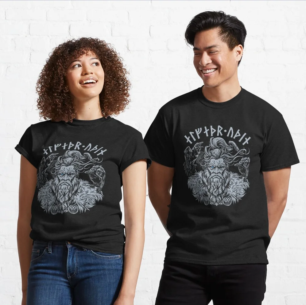 Norse Mythology Viking Allfather Odin with Raven T-Shirt 100% Cotton Short Sleeve O-Neck Harajuku Casual Mens T-shirt Streetwear
Norse Mythology Viking Allfather Odin with Raven T-Shirt 100% Cotton Short Sleeve O-Neck Harajuku Casual Mens T-shirt Streetwear