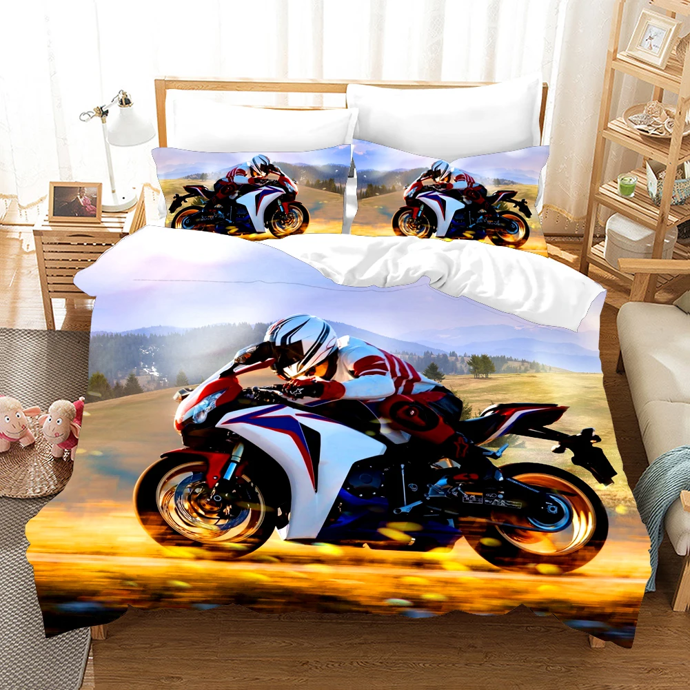 3D Sports Motorcycling Duvet Cover with Pillow Cover Bedding Set Single Double Twin Full Queen King Size Bed Set
3D Sports Motorcycling Duvet Cover with Pillow Cover Bedding Set Single Double Twin Full Queen King Size Bed Set