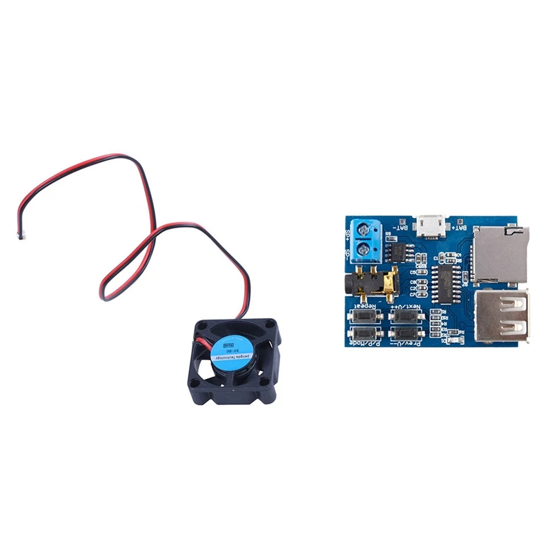 

1 Pcs Active Cooling Mini Fan & 1 Pcs Mp3 Lossless Decoder Board Comes With Amplifier Mp3 Decoder TF Card