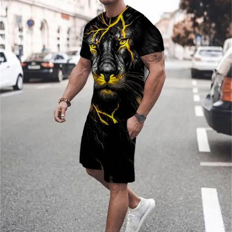 Летняя мужская футболка с 3D-принтом волка, костюм с шортами, мужская спортивная одежда с круглым вырезом и короткими рукавами
Летняя мужская футболка с 3D-принтом волка, костюм с шортами, мужская спортивная одежда с круглым вырезом и короткими рукавами