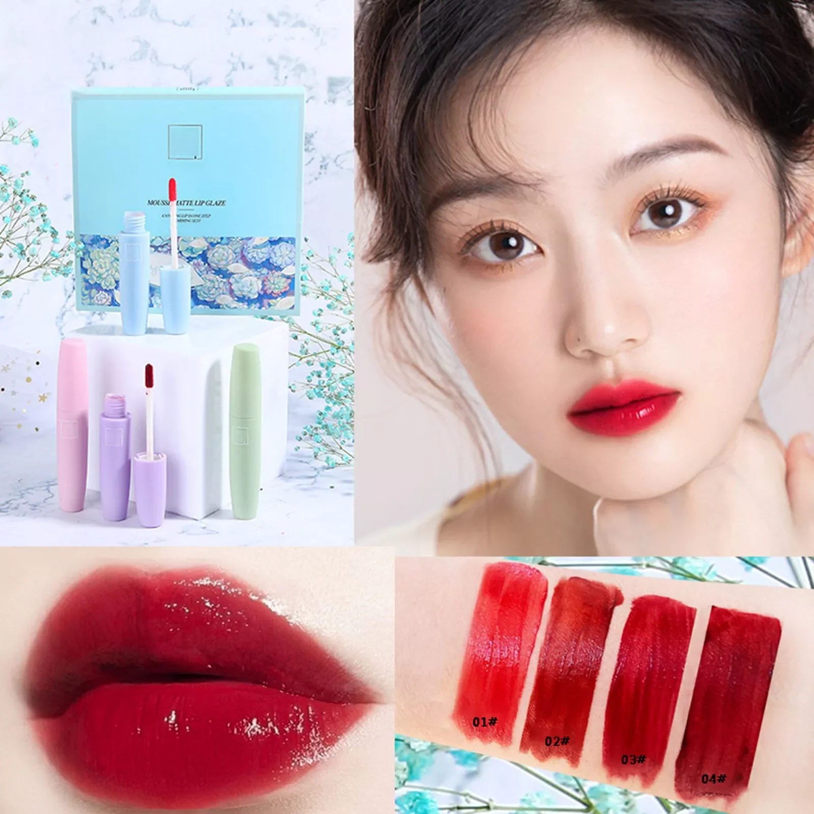 NEW2023 4 Pack Of Velvet Lip Glaze Set Waterproof Moisturizing Non Stick Cup Does Not Fade Long Lasting Shiny Makeup 3ml
NEW2023 4 Pack Of Velvet Lip Glaze Set Waterproof Moisturizing Non Stick Cup Does Not Fade Long Lasting Shiny Makeup 3ml