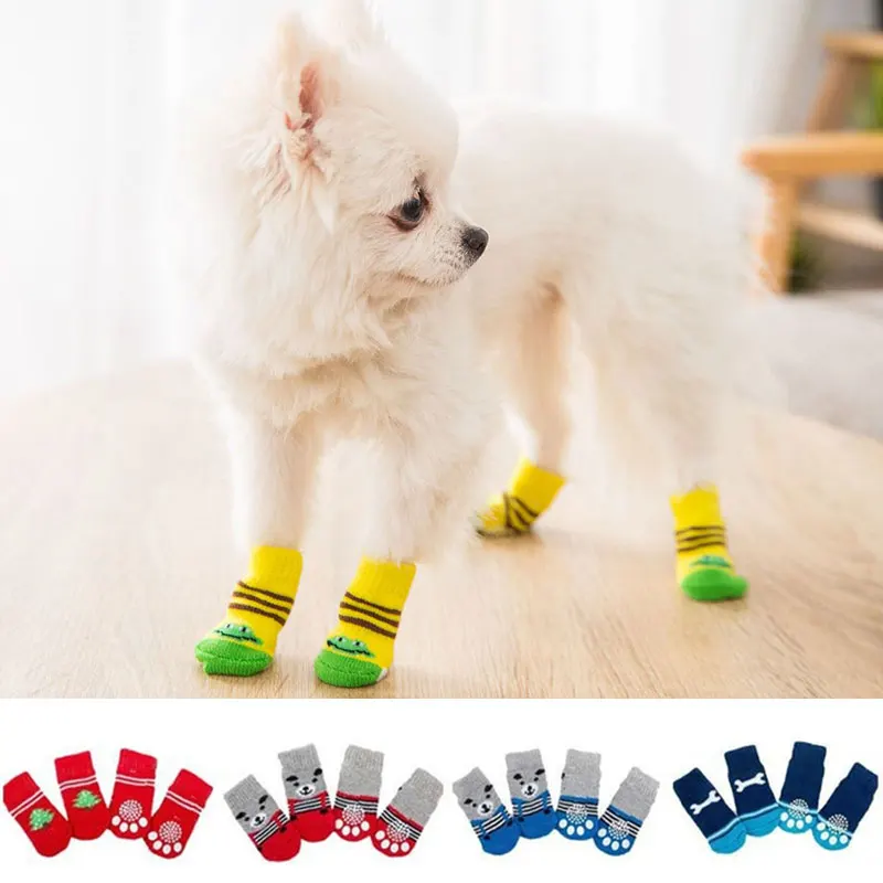 Зимние нескользящие носки для домашних питомцев, теплые вязаные носки для маленьких кошек и собак, толстые Защитные носки для чихуахуа, нос... 
Зимние нескользящие носки для домашних питомцев, теплые вязаные носки для маленьких кошек и собак, толстые Защитные носки для чихуахуа, нос...