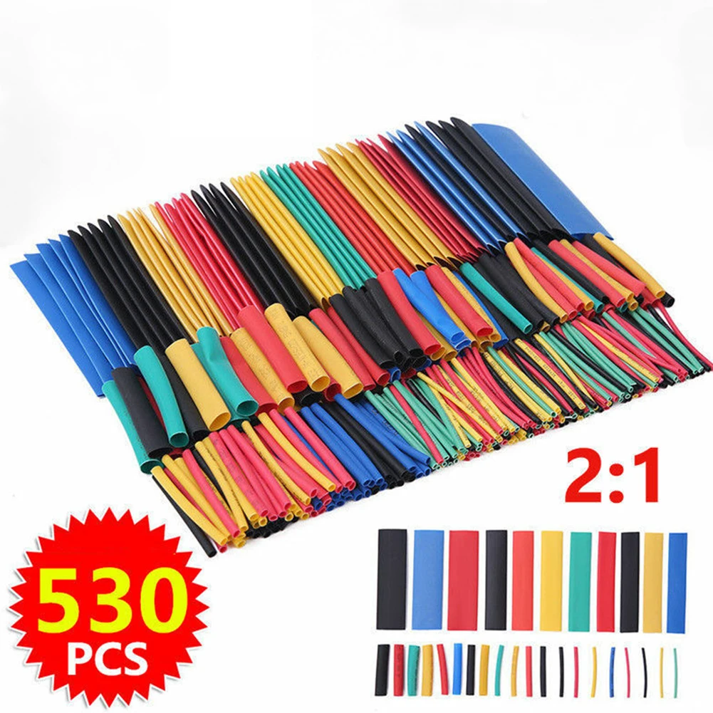 530 PCS Set Polyolefin Shrinking Assorted Heat Shrink Tube Wire Cable Insulated Sleeving Tubing Set 2:1 Waterproof Pipe Sleeve
530 PCS Set Polyolefin Shrinking Assorted Heat Shrink Tube Wire Cable Insulated Sleeving Tubing Set 2:1 Waterproof Pipe Sleeve