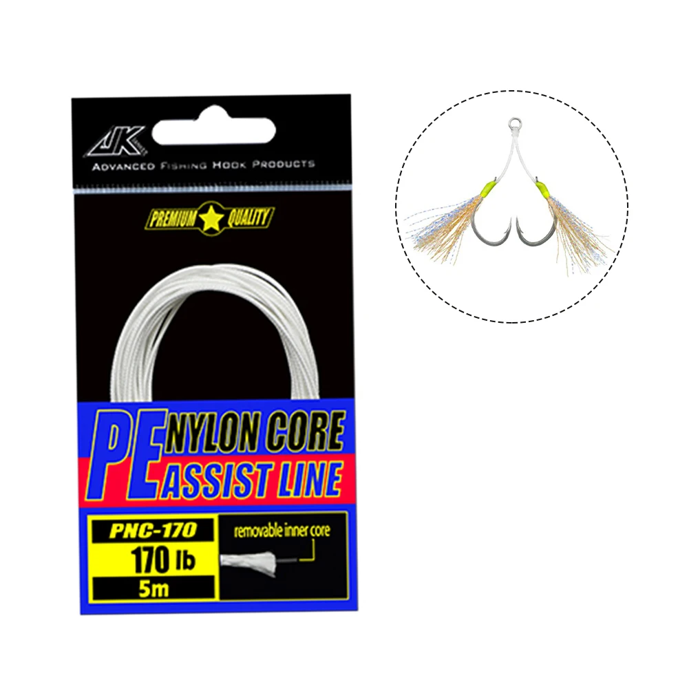 

60/80/130/170LB Assist Hook Line Wrap Core Fishing Hook Line For Jigging Binding Jigging Binding Lines Fishhook Accessories