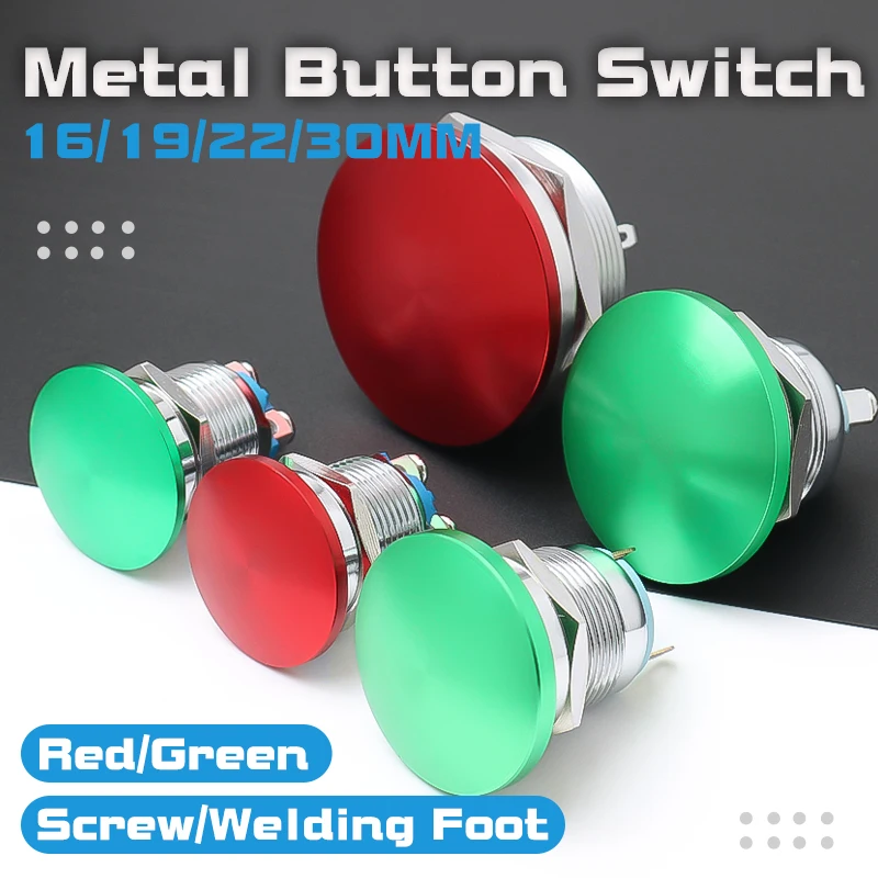 16mm 19mm 22mm Metal Push Button Switch Self-Reset Screw Foot Self-locking Welding Foot Mushroom Head Car Press Button Red Green
16mm 19mm 22mm Metal Push Button Switch Self-Reset Screw Foot Self-locking Welding Foot Mushroom Head Car Press Button Red Green