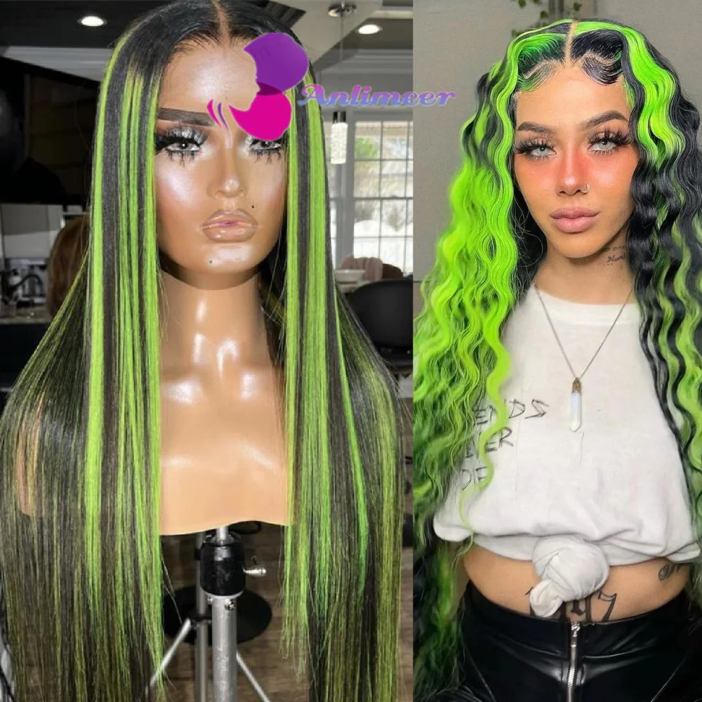 Rainbow Wig Highlight Green Lace Front Wig 100% Brazilian Silk Straight Virgin Human hair Wig Colorful Wig for Black Women
Rainbow Wig Highlight Green Lace Front Wig 100% Brazilian Silk Straight Virgin Human hair Wig Colorful Wig for Black Women