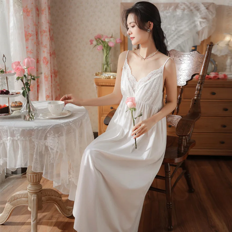 Women Sleeveless Pajamas Sexy Lace Lady Cotton Condole Belt Dress Female Loose Casual Spring Summer New Homewear Sleepwear
Women Sleeveless Pajamas Sexy Lace Lady Cotton Condole Belt Dress Female Loose Casual Spring Summer New Homewear Sleepwear