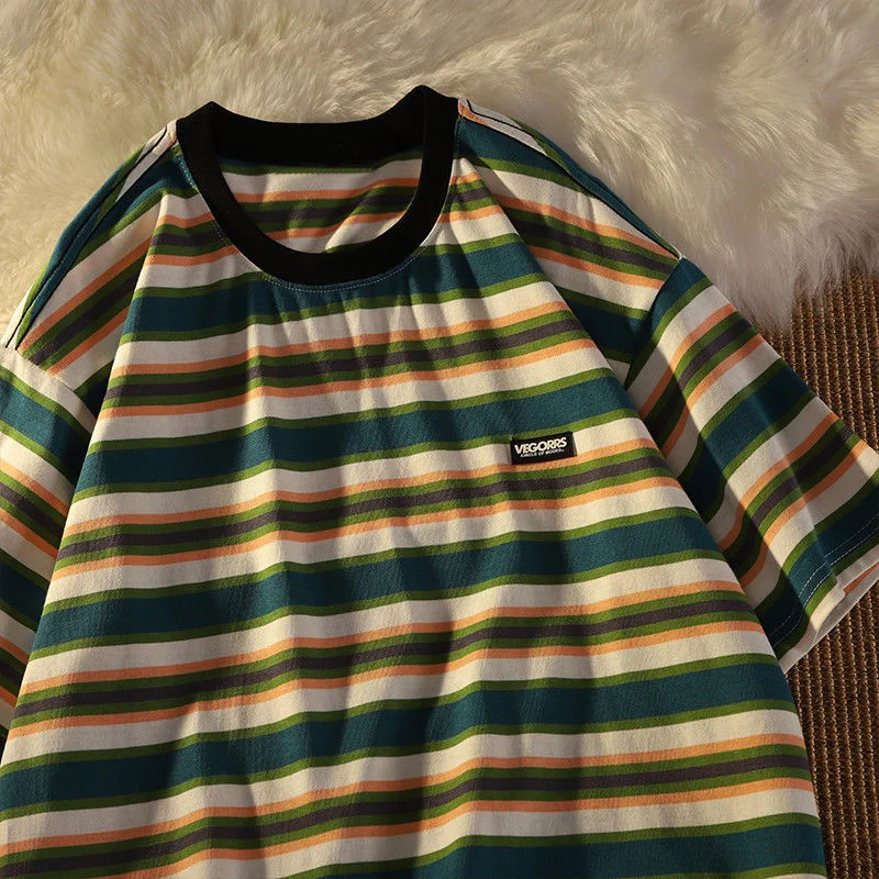 Y2K Women Men Vintage Striped Streetwear Harajuku Short Sleeved T-shirts Korean Oversized T Shirt Sweet Tops Tees Male Clothes
Y2K Women Men Vintage Striped Streetwear Harajuku Short Sleeved T-shirts Korean Oversized T Shirt Sweet Tops Tees Male Clothes
