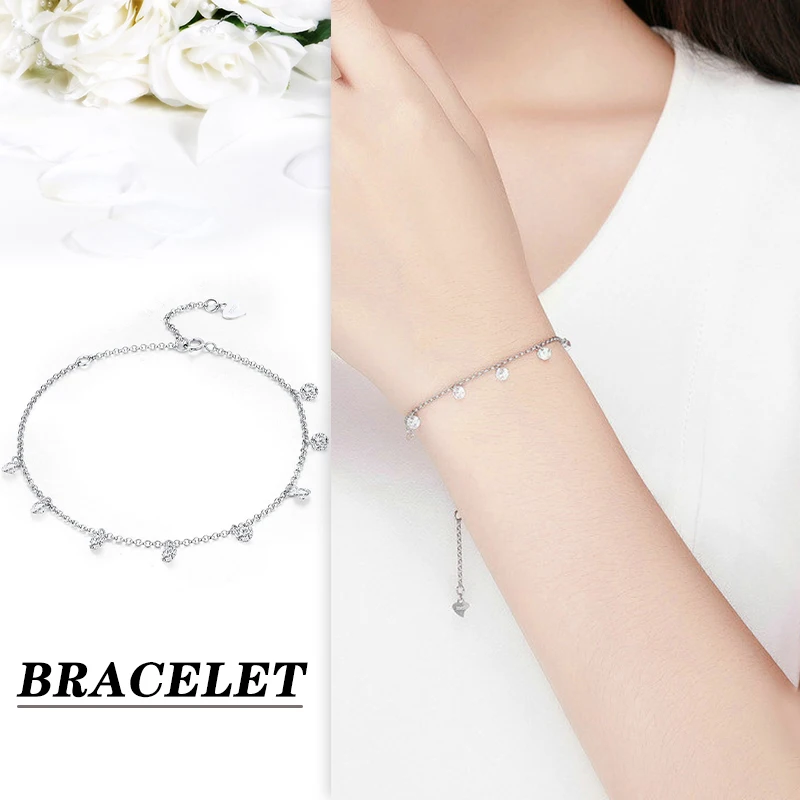 Simple Elegant Silver Bracelets Zircon Hand Chain for Women One Size Adjustable Bracelets for Women for Valentine's Day EIG88
Simple Elegant Silver Bracelets Zircon Hand Chain for Women One Size Adjustable Bracelets for Women for Valentine's Day EIG88