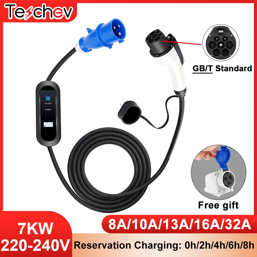 Teschev 32A GBT EV Charger Level2 Proable Car Charger GBT and CEE Plug with 5M Cable Delayed Charging Power Saving Charger
Teschev 32A GBT EV Charger Level2 Proable Car Charger GBT and CEE Plug with 5M Cable Delayed Charging Power Saving Charger