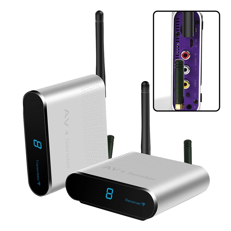 AV230 Transmitter Receiver 2.4Ghz IR Signal Transmitter Up To 300M AV Transmitter TV Box Game CCTV Camera
AV230 Transmitter Receiver 2.4Ghz IR Signal Transmitter Up To 300M AV Transmitter TV Box Game CCTV Camera