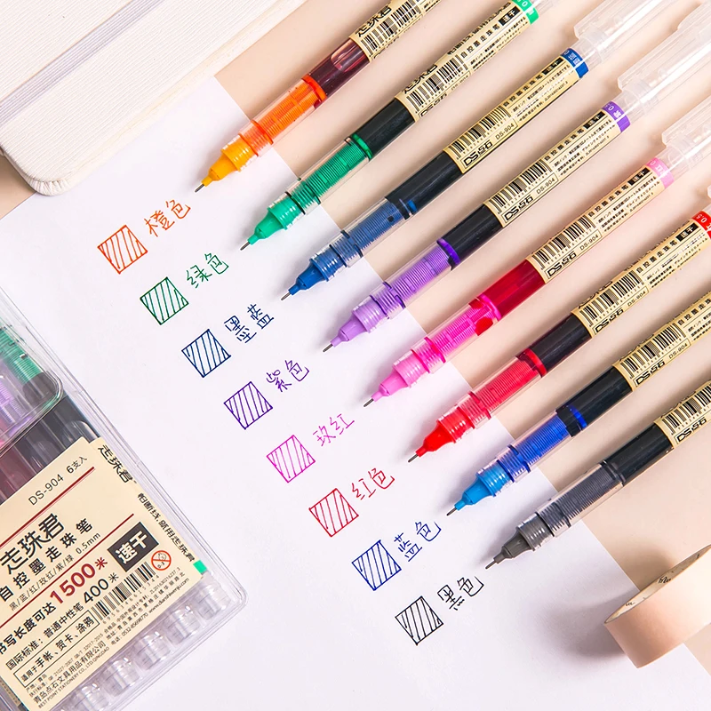 1set Colorful Ink Straight Liquid Gel Pen Liquid Roller Pen 0.5mm Quick-drying Rollerball Pens Artistic Font School Stationery
1set Colorful Ink Straight Liquid Gel Pen Liquid Roller Pen 0.5mm Quick-drying Rollerball Pens Artistic Font School Stationery