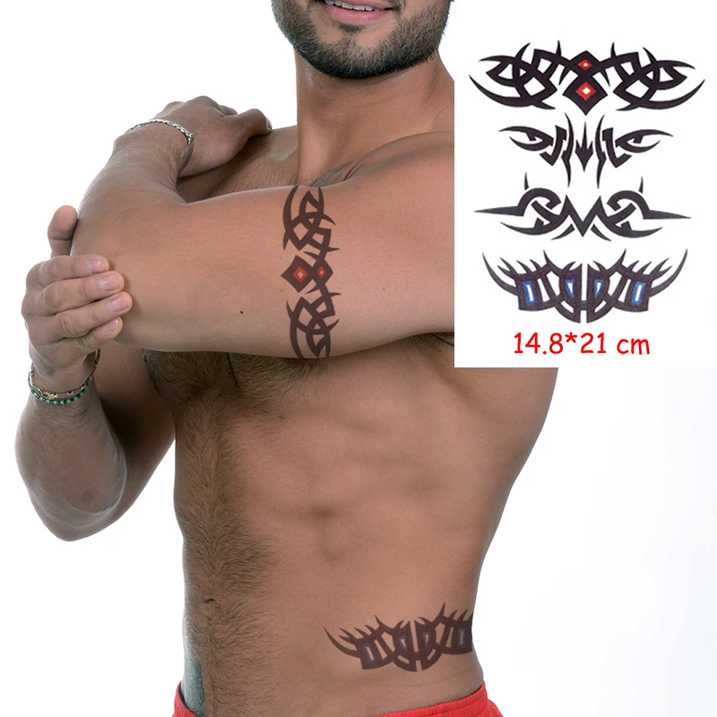 Waterproof Temporary Tattoo Sticker line totem future style tatoo big size Body Art fake tattoos Women/Men lady 14.8*21 cm 
Waterproof Temporary Tattoo Sticker line totem future style tatoo big size Body Art fake tattoos Women/Men lady 14.8*21 cm