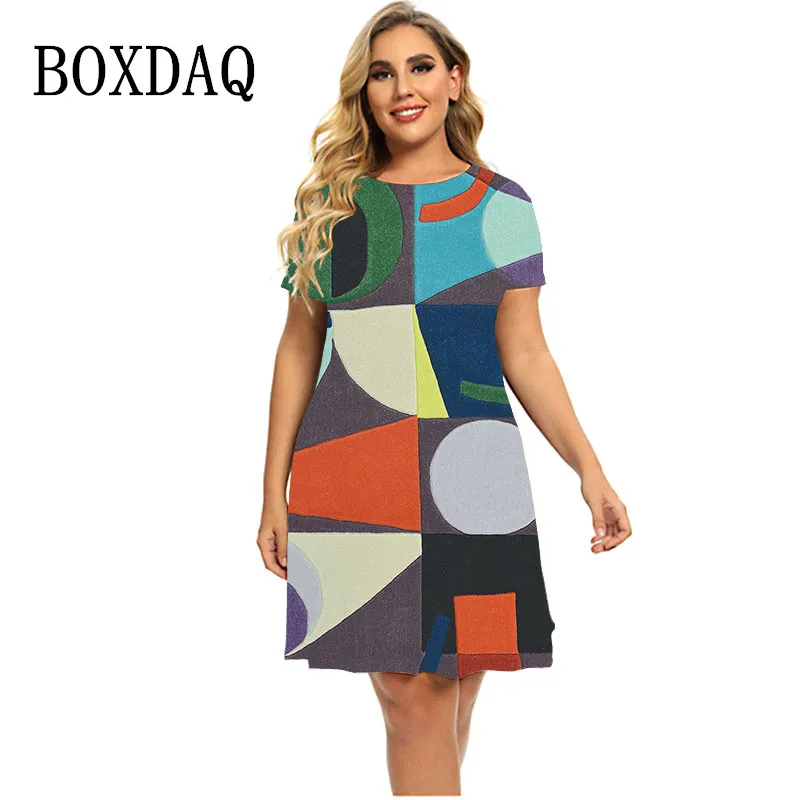 6XL Plus Size Women Dress 2022 Summer Short Sleeve Abstract Print A-Line Dress Casual Graffiti Painting Dress Fashion Clothing
6XL Plus Size Women Dress 2022 Summer Short Sleeve Abstract Print A-Line Dress Casual Graffiti Painting Dress Fashion Clothing