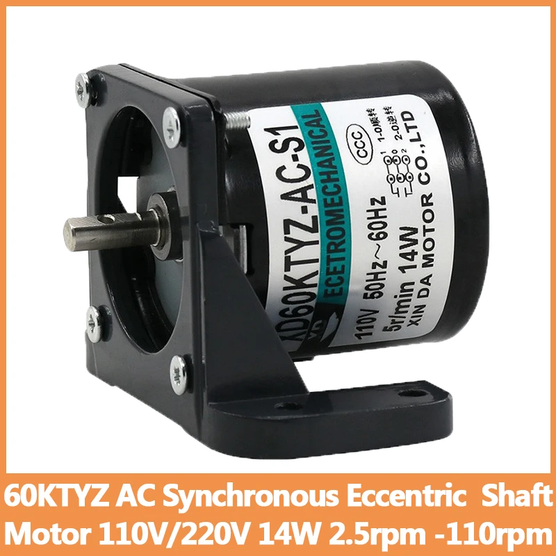 110 В/220 В 14 Вт 60KTYZ постоянный синхронный двигатель переменного тока с кронштейном 2,5 об/мин-110 об/мин миниатюрный медленный станок эксцентриковый двигатель вала
110 В/220 В 14 Вт 60KTYZ постоянный синхронный двигатель переменного тока с кронштейном 2,5 об/мин-110 об/мин миниатюрный медленный станок эксцентриковый двигатель вала