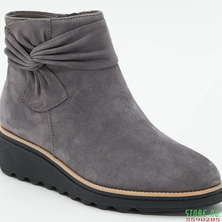 hot5 New Women Boots Autumn Solid Suede Wedges Platform ankle Boots Fashion Bow-knot Chelsea Boots Platform Zipper Walking Shoes
hot5 New Women Boots Autumn Solid Suede Wedges Platform ankle Boots Fashion Bow-knot Chelsea Boots Platform Zipper Walking Shoes