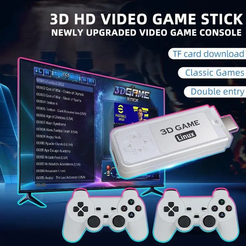 Game TV Box Home TV HDMI High-definition 4K Game Stick 2.4G Wireless Dual Player Controller 64G/128G Games Console Game Stick
Game TV Box Home TV HDMI High-definition 4K Game Stick 2.4G Wireless Dual Player Controller 64G/128G Games Console Game Stick