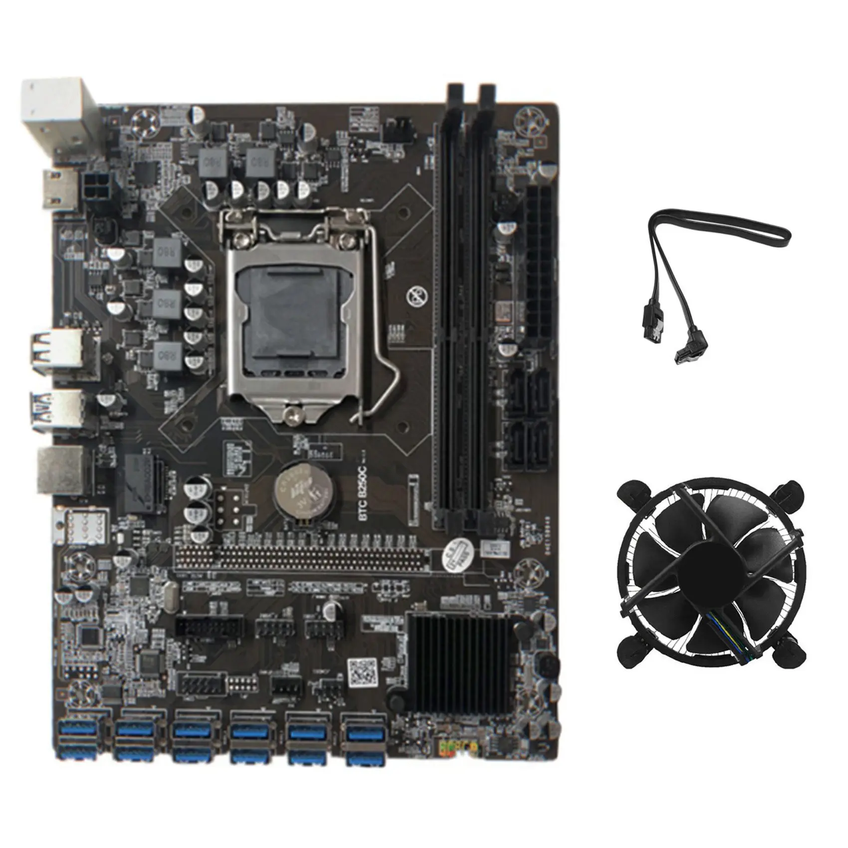 Материнская плата B250C для майнинга BTC с кабелем SATA + вентилятор 12xpcie в разъем для графической карты USB3.0 LGA1151 поддерживает DDR4 DIMM RAM
Материнская плата B250C для майнинга BTC с кабелем SATA + вентилятор 12xpcie в разъем для графической карты USB3.0 LGA1151 поддерживает DDR4 DIMM RAM