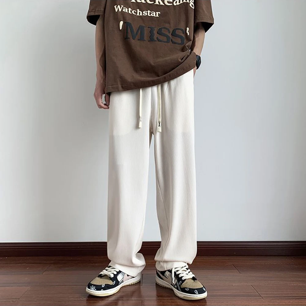 Men Pants Casual Men Solid Color Hight Street Streetwear Hip Hop Wide Leg Pants Elastic Drawstring Trousers Straight Retro
Men Pants Casual Men Solid Color Hight Street Streetwear Hip Hop Wide Leg Pants Elastic Drawstring Trousers Straight Retro