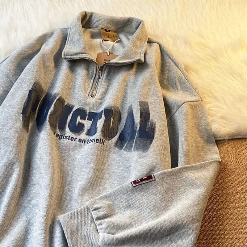 Hiphop Letter Print Sweater Men's Hoodless Spring Autumn American Streetwear Cityboy Japan Personalized Semi-zip Collar Shirt
Hiphop Letter Print Sweater Men's Hoodless Spring Autumn American Streetwear Cityboy Japan Personalized Semi-zip Collar Shirt