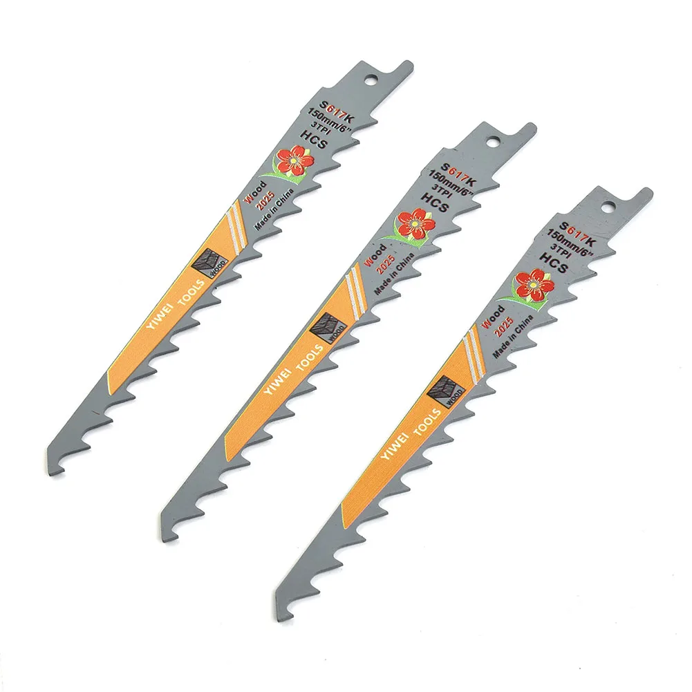 3pcs 150mm 6 Inches 3 TPI HCS Reciprocating Saw Blades Saber Saw Handsaw Multi Saw Blade For Wood Metal PVC Tube Cutting Tools
3pcs 150mm 6 Inches 3 TPI HCS Reciprocating Saw Blades Saber Saw Handsaw Multi Saw Blade For Wood Metal PVC Tube Cutting Tools