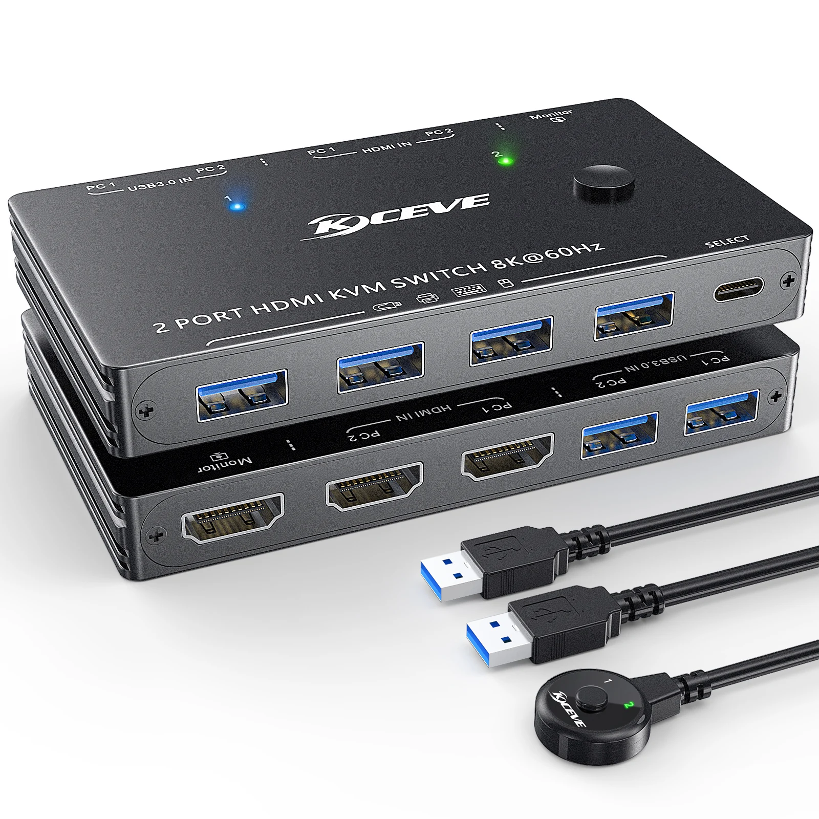 KVM8201 8K60HZ /4K120HZ HDMI KVM 2 port USB3.0 flash disk printer switch two computers share one set of equipment USB swtich-G
KVM8201 8K60HZ /4K120HZ HDMI KVM 2 port USB3.0 flash disk printer switch two computers share one set of equipment USB swtich-G