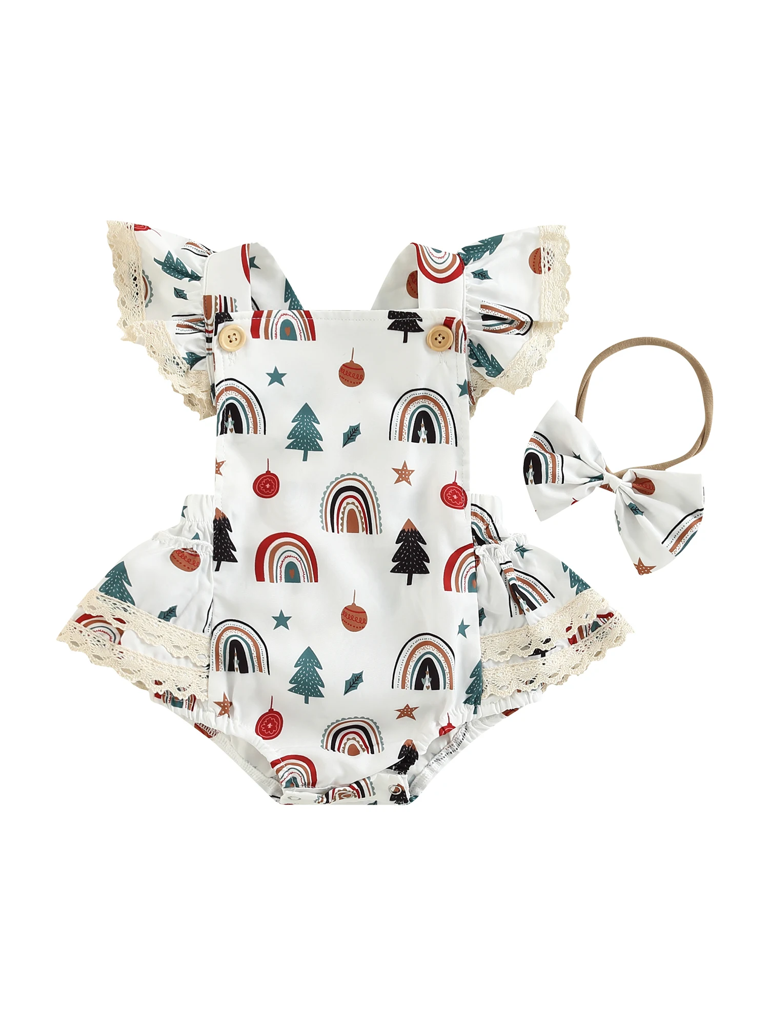 Newborn Baby Girl Christmas Outfit Lace Fly Sleeve Xmas Tree Romper Backless Bodysuit Jumpsuit with Headband 0-24M
Newborn Baby Girl Christmas Outfit Lace Fly Sleeve Xmas Tree Romper Backless Bodysuit Jumpsuit with Headband 0-24M