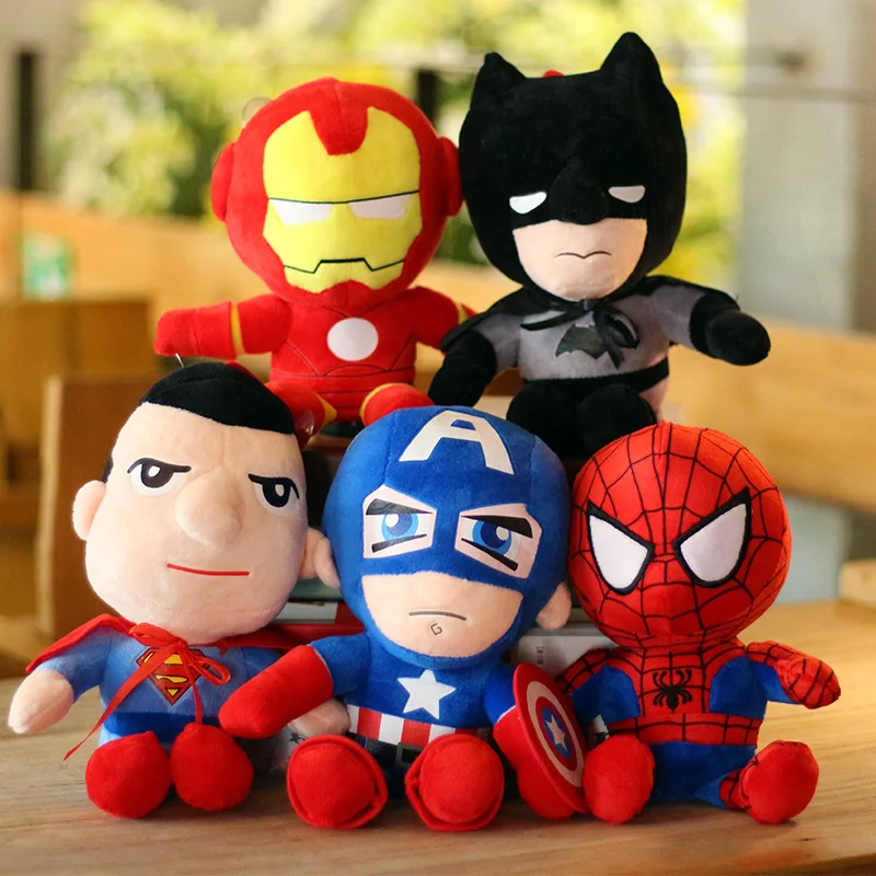 

Marvel The Avengers Spiderman Batman Plush Toys Iron Man Superman Captain American Superhero Stuffed Toys for Boys Children Gift