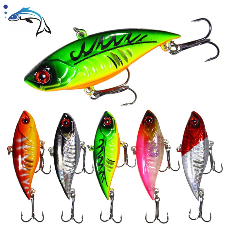 

1PCS Sinking VIB Fishing Lure with Hooks Crankbait Artificial Wobblers Bait All Depth Winter Pike Bass Fishing Tackle 6.5cm 11g