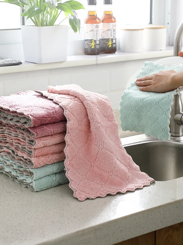 Non-linting Absorbent Cloth Thick Microfiber Scouring Pad Kitchen Household Cleaning Cloth Non-oily Dish Towel
Non-linting Absorbent Cloth Thick Microfiber Scouring Pad Kitchen Household Cleaning Cloth Non-oily Dish Towel