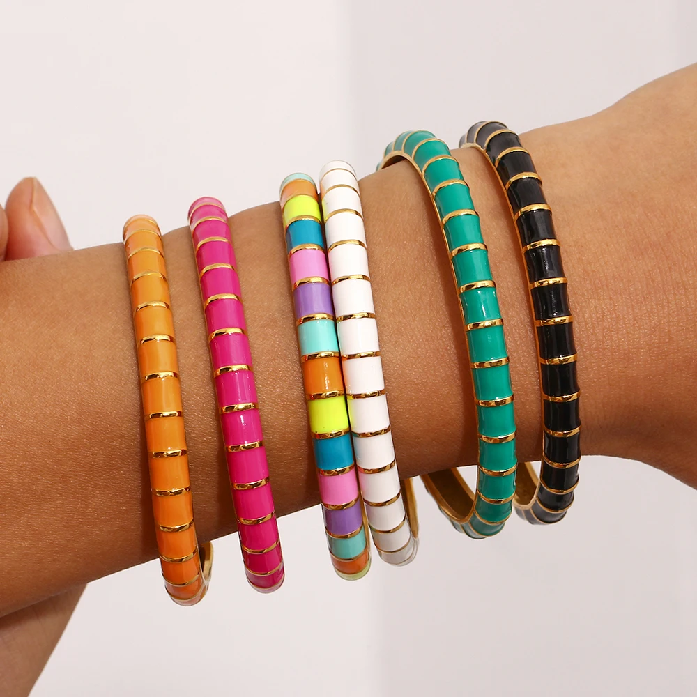New 18K Gold Plated Stainless Steel Elegant Open Caterpillar Oil Dropping Bracelet For Women Fashion Jewelry Accessories Gift
New 18K Gold Plated Stainless Steel Elegant Open Caterpillar Oil Dropping Bracelet For Women Fashion Jewelry Accessories Gift