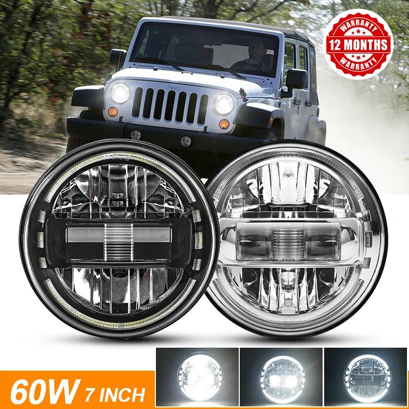

7-дюймовые ходовые огни s H4, 7-дюймовые круглые поворотные огни для Lada Niva 4X4 Uaz Hunter Hummer DRL, фары дальнего света для Jeep JK TJ