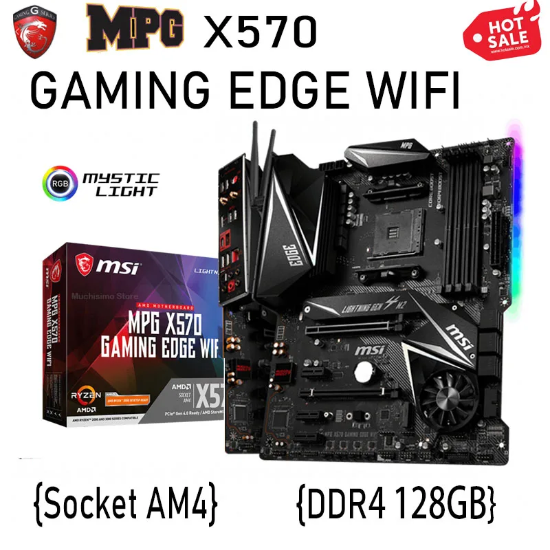 MSI Socket AM4 X570 GAMING EDGE WIFI Motherboard DDR4 128GB AMD Ryzen X570 AM4 Mainboard Support Bluetooth 5.0 PCI-E 4.0 ATX NEW
MSI Socket AM4 X570 GAMING EDGE WIFI Motherboard DDR4 128GB AMD Ryzen X570 AM4 Mainboard Support Bluetooth 5.0 PCI-E 4.0 ATX NEW