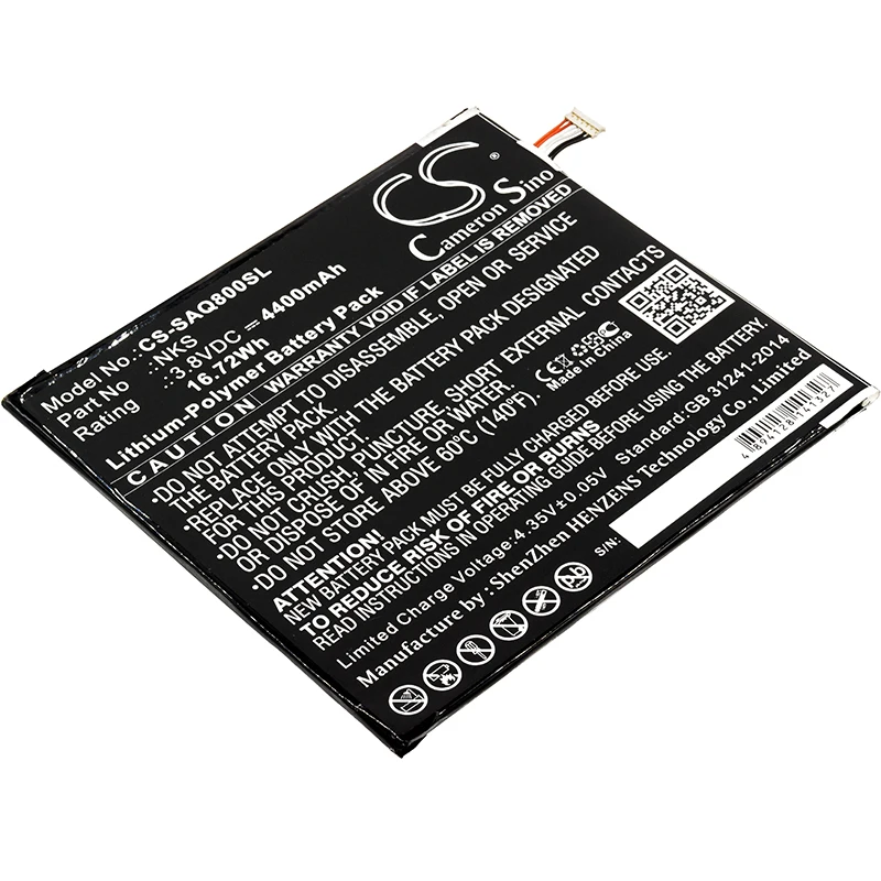 CS 4400mAh / 16.72Wh battery for Sprint AQT80, Slate 80 NKS
CS 4400mAh / 16.72Wh battery for Sprint AQT80, Slate 80 NKS