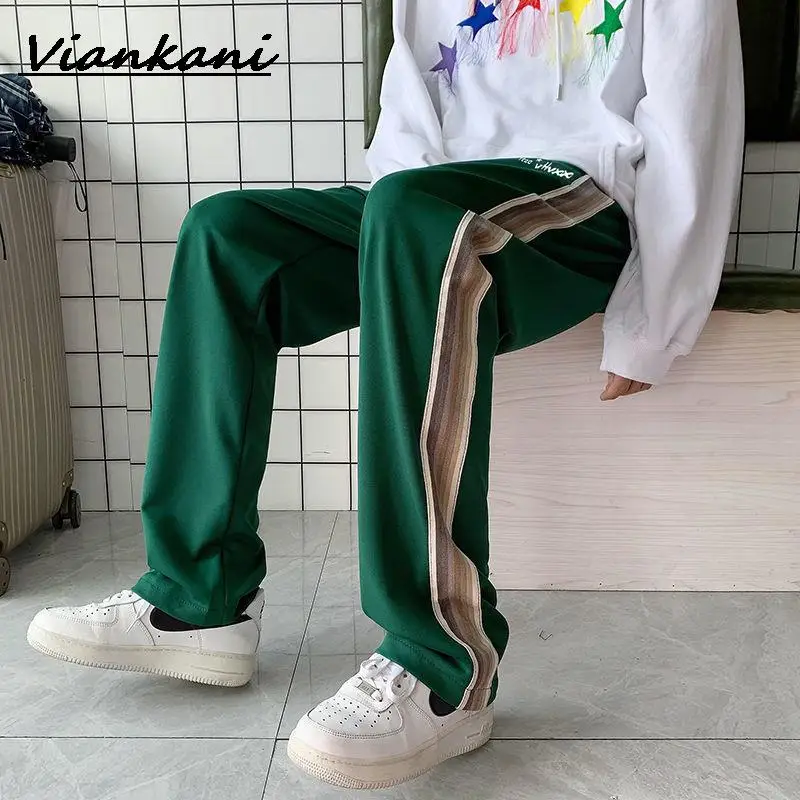 Korean Side Striped Women Straight Pants 2022 Spring Summer Girls Casual Streetwear Pants Elastic Waist Woman Baggy Trousers
Korean Side Striped Women Straight Pants 2022 Spring Summer Girls Casual Streetwear Pants Elastic Waist Woman Baggy Trousers