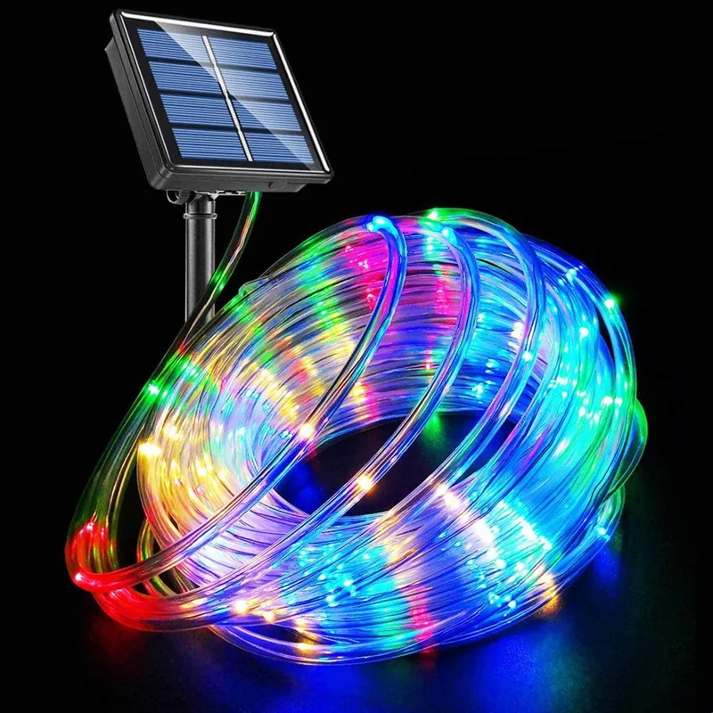 luces 100 LED Solar Powered Rope Tube Neon String Lights Outdoor Waterproof Fairy Lights Garden For Christmas Yard Decoration
luces 100 LED Solar Powered Rope Tube Neon String Lights Outdoor Waterproof Fairy Lights Garden For Christmas Yard Decoration