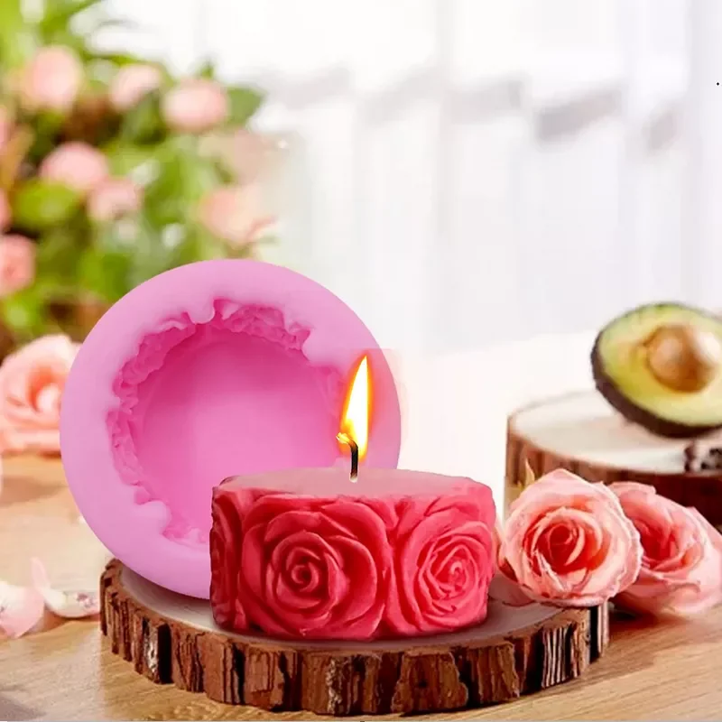 

Силиконовая форма для свечей в форме розы, цветочная форма для помадки, Цветочная ароматерапия, гипсовая свеча, мыло ручной работы, форма дл...