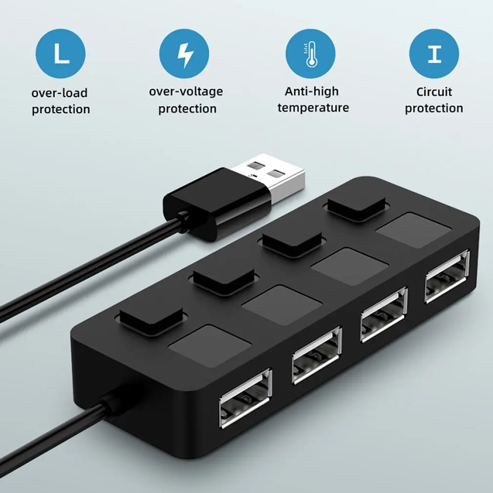USB 2.0 Hub Multi USB Splitter 4 Ports Expander Multiple USB 2.0 Hub Use Power Adapter USB 2.0 Hub With Switch For PC Computer
USB 2.0 Hub Multi USB Splitter 4 Ports Expander Multiple USB 2.0 Hub Use Power Adapter USB 2.0 Hub With Switch For PC Computer