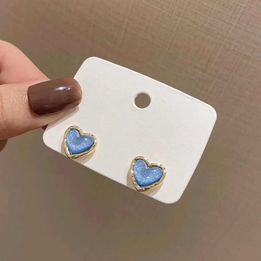 Blue Resin Heart Earrings for Women Girls Korean Small Cute Stud Earrings Wedding Party Fashion Jewelry Wholesale Gift 2022 New 
Blue Resin Heart Earrings for Women Girls Korean Small Cute Stud Earrings Wedding Party Fashion Jewelry Wholesale Gift 2022 New