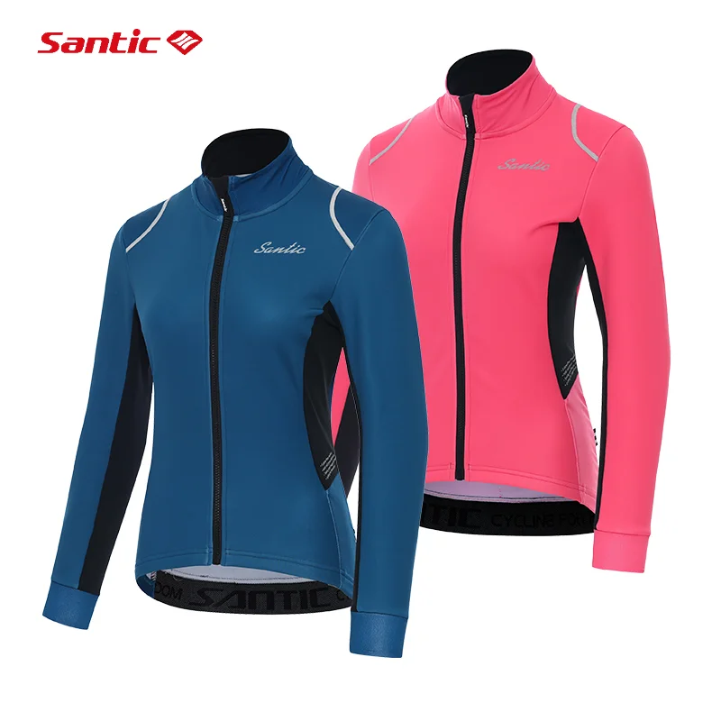 

Женская велосипедная куртка Santic, зимняя ветрозащитная термокуртка с длинным рукавом, одежда для горного и шоссейного велосипеда, светоотра...
