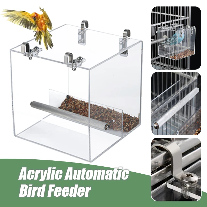 1pcs Acrylic Automatic Bird Feeder Hanging Parrot Wild Feeding Device Parrot Seed Food Container Bird Cage Accessories
1pcs Acrylic Automatic Bird Feeder Hanging Parrot Wild Feeding Device Parrot Seed Food Container Bird Cage Accessories