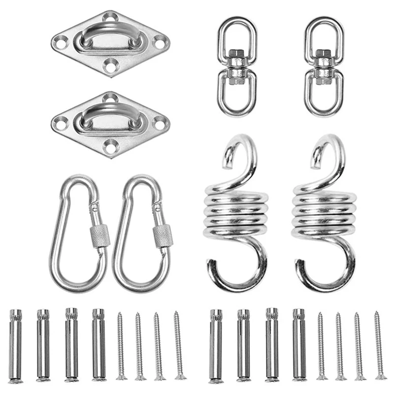 Swing Hangers Kits with 360 Degree Rotation 8 Screws for Wooden Sets Tire Swing Chair Seat Trapeze Yoga Hammock Chair
Swing Hangers Kits with 360 Degree Rotation 8 Screws for Wooden Sets Tire Swing Chair Seat Trapeze Yoga Hammock Chair