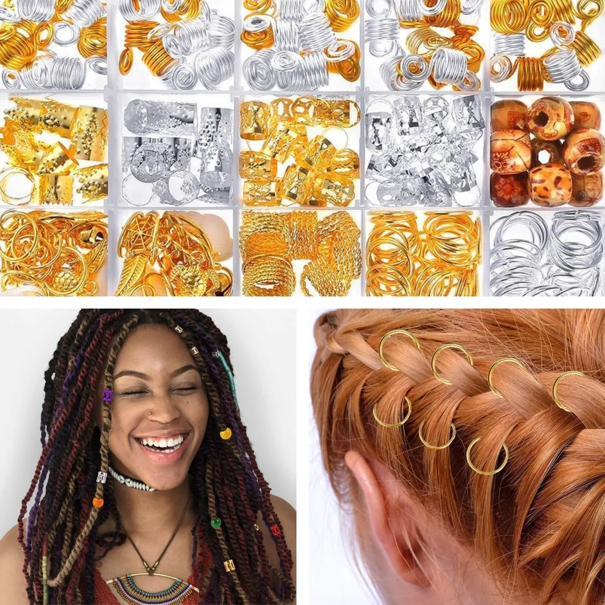 240pcs/Box Braid Mixed Colors Adjustable Styling Metal Cuffs Clip Jewelry Beads Dreadlocks Tubes Decoration Hair Rings Extension
240pcs/Box Braid Mixed Colors Adjustable Styling Metal Cuffs Clip Jewelry Beads Dreadlocks Tubes Decoration Hair Rings Extension