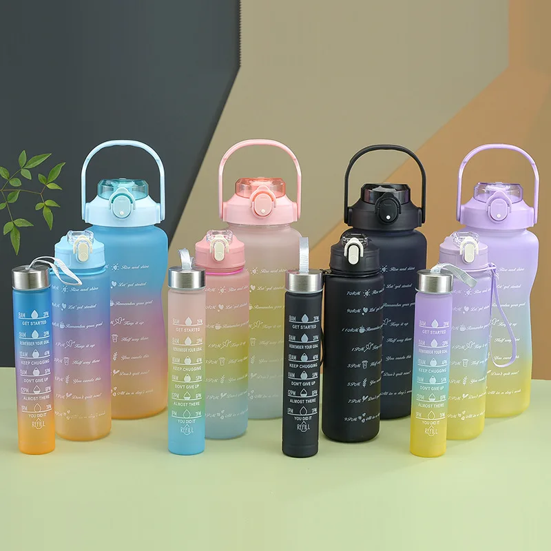 Sports Water Bottle 3pcs/Set Motivational Water Bottle for Male Female Set 2000ML 900ML 280ML Portable Reusable Summer Cups
Sports Water Bottle 3pcs/Set Motivational Water Bottle for Male Female Set 2000ML 900ML 280ML Portable Reusable Summer Cups