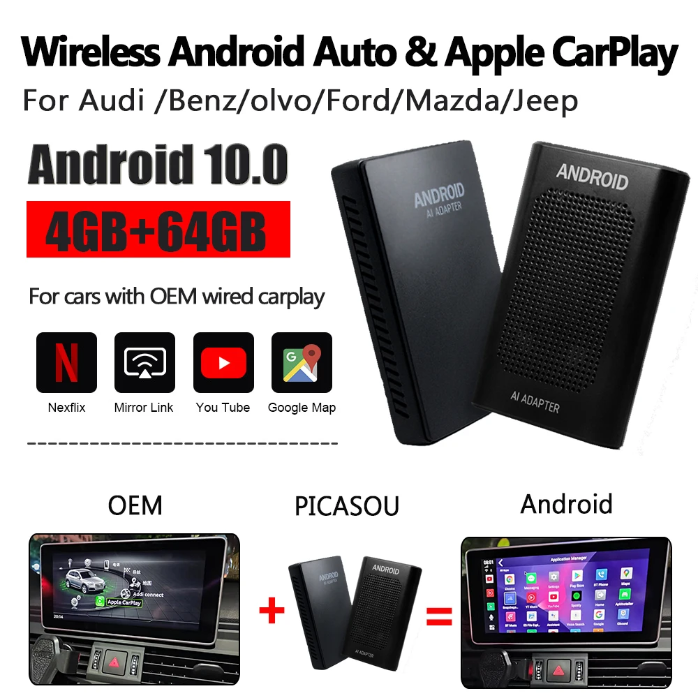 PICASOU 2G+32G Android Auto Carplay Wireless Car Wifi Mirrorlink Android Navigation Box For Honda Crv Civic Accord 8 9 10
PICASOU 2G+32G Android Auto Carplay Wireless Car Wifi Mirrorlink Android Navigation Box For Honda Crv Civic Accord 8 9 10