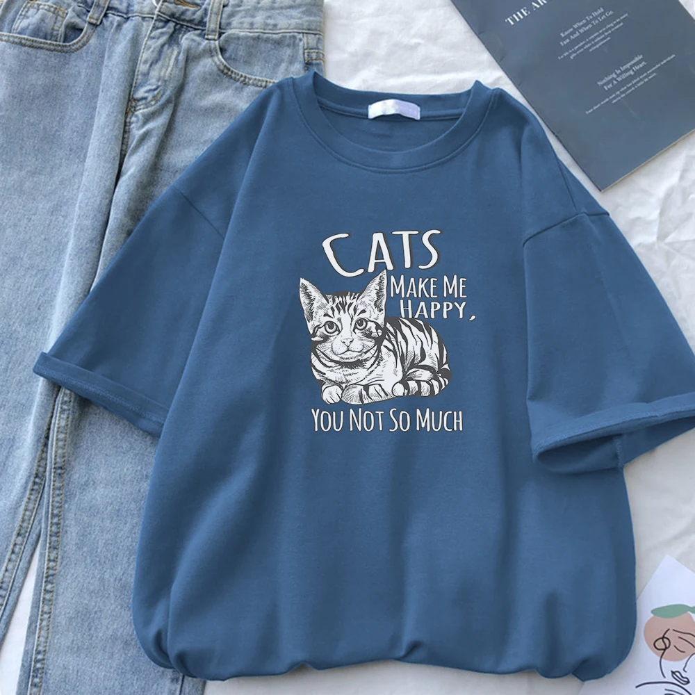 Cats Make Me Happy,You Not So Much Cartoons Women Tshirts Summer O-Neck T-Shirts Street Hip Hop Clothes Breathable Short Sleeve
Cats Make Me Happy,You Not So Much Cartoons Women Tshirts Summer O-Neck T-Shirts Street Hip Hop Clothes Breathable Short Sleeve