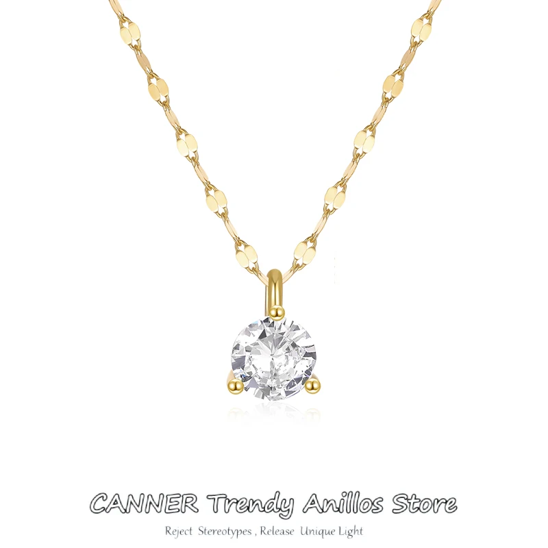 CANNER 925 Sterling Silver Necklace Versatile Single Sparkling Cubic Zircon Clavicle Chain for Women Wedding Anniversary collana
CANNER 925 Sterling Silver Necklace Versatile Single Sparkling Cubic Zircon Clavicle Chain for Women Wedding Anniversary collana