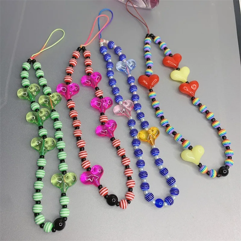 Fashion Handmade Resin Transparent Heart Irregular Beaded Anti-lost Lanyard Multiple Choice Mobile Phone Chain Female Accessory
Fashion Handmade Resin Transparent Heart Irregular Beaded Anti-lost Lanyard Multiple Choice Mobile Phone Chain Female Accessory