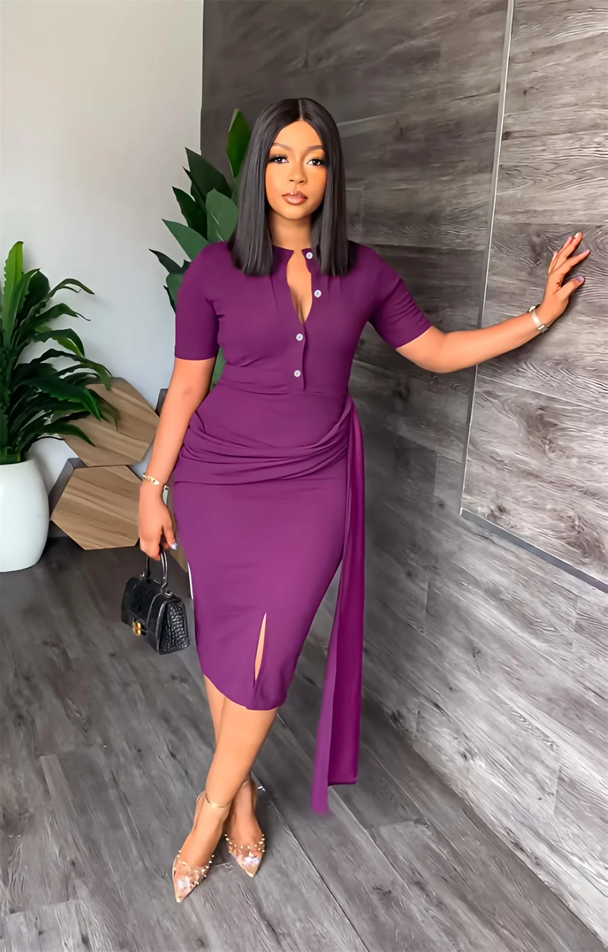 Autumn Fashion Dress Women's Solid Stand Collar Short Sleeve High Waist Pencil Dress Commuter Elegant Slim Dress
Autumn Fashion Dress Women's Solid Stand Collar Short Sleeve High Waist Pencil Dress Commuter Elegant Slim Dress